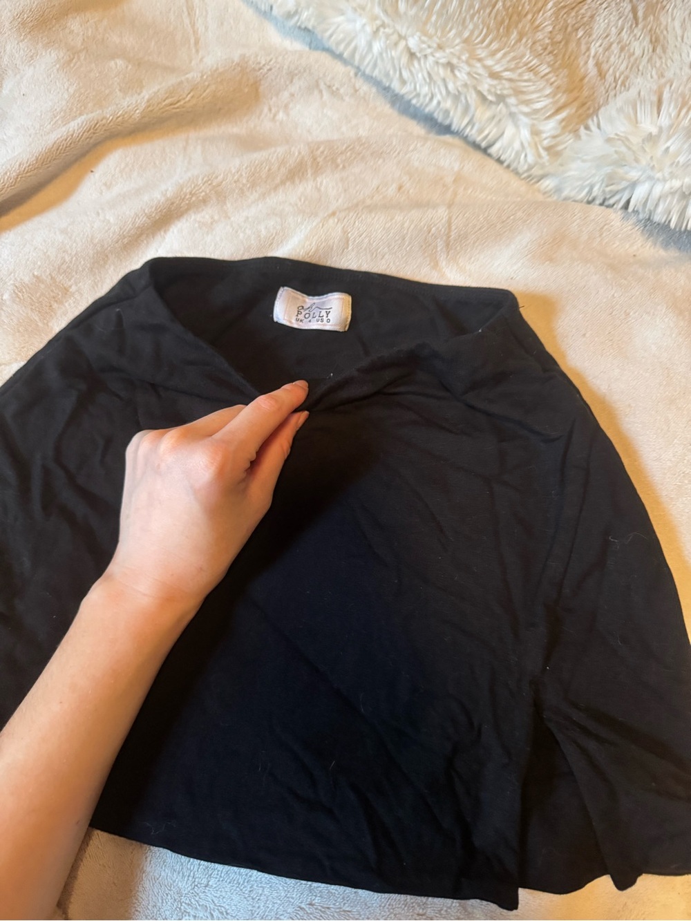 black mini skirt oh polly